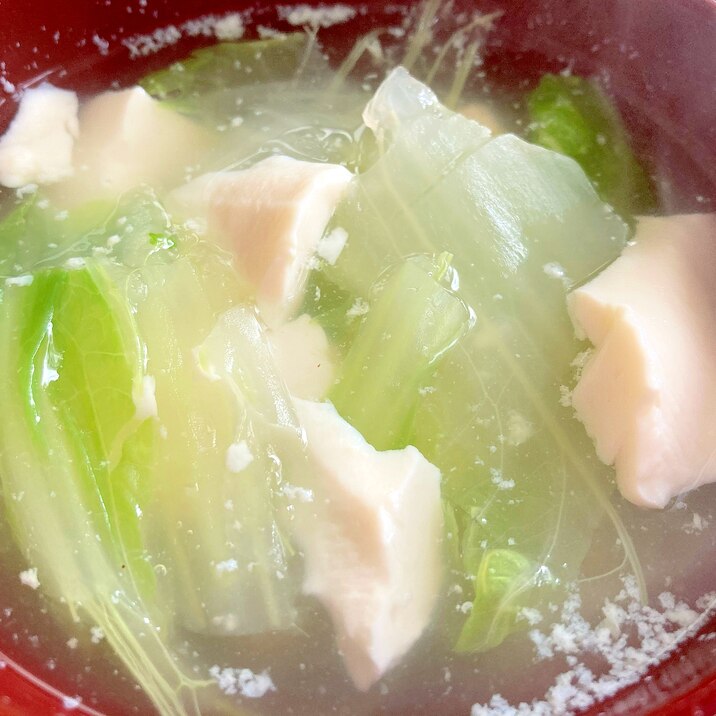 白菜と豆腐の鶏だしスープ